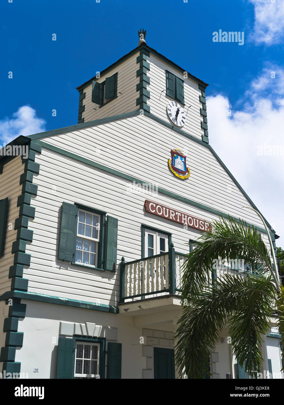 dh Philipsburg ST MAARTEN CARIBBEAN Colonial courthouse clock tower