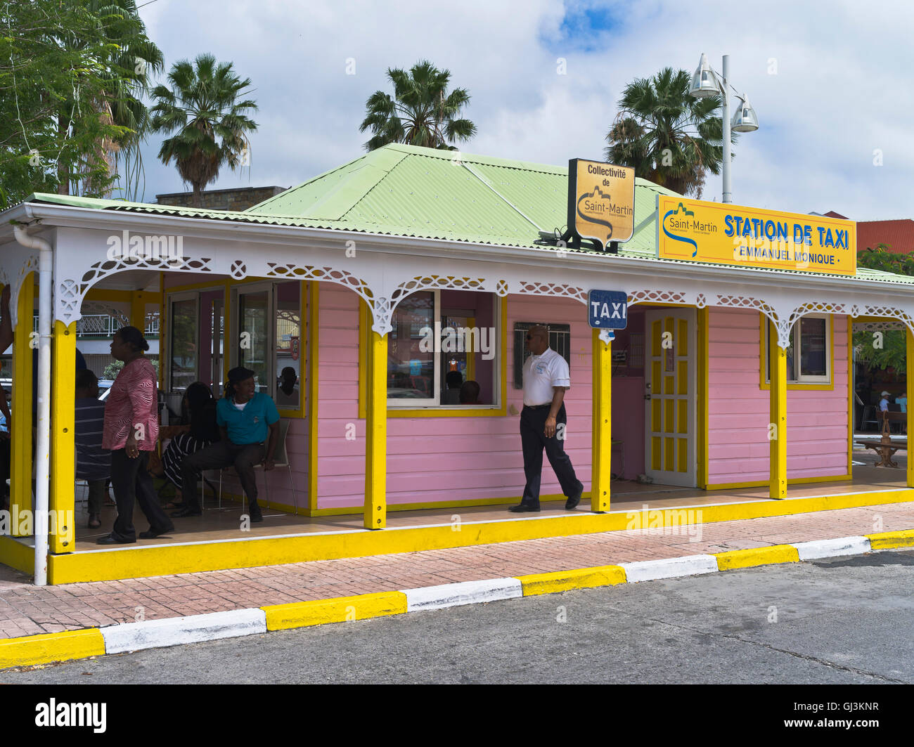 dh Marigot ST MARTIN CARIBBEAN Taxi station depot Stock Photo