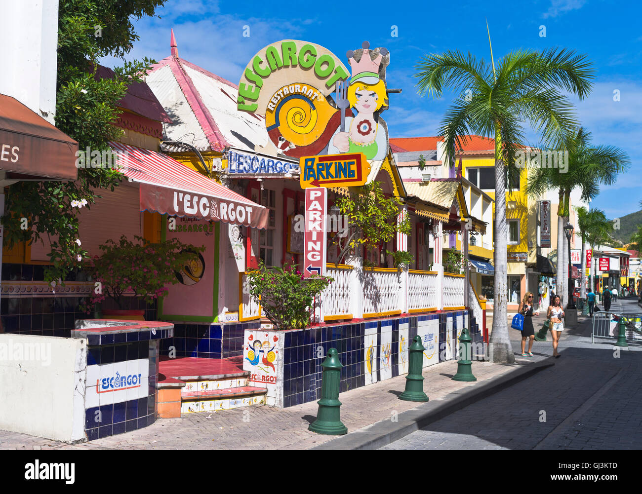 dh Philipsburg ST MAARTEN CARIBBEAN L'escargot French cuisine restaurant Stock Photo