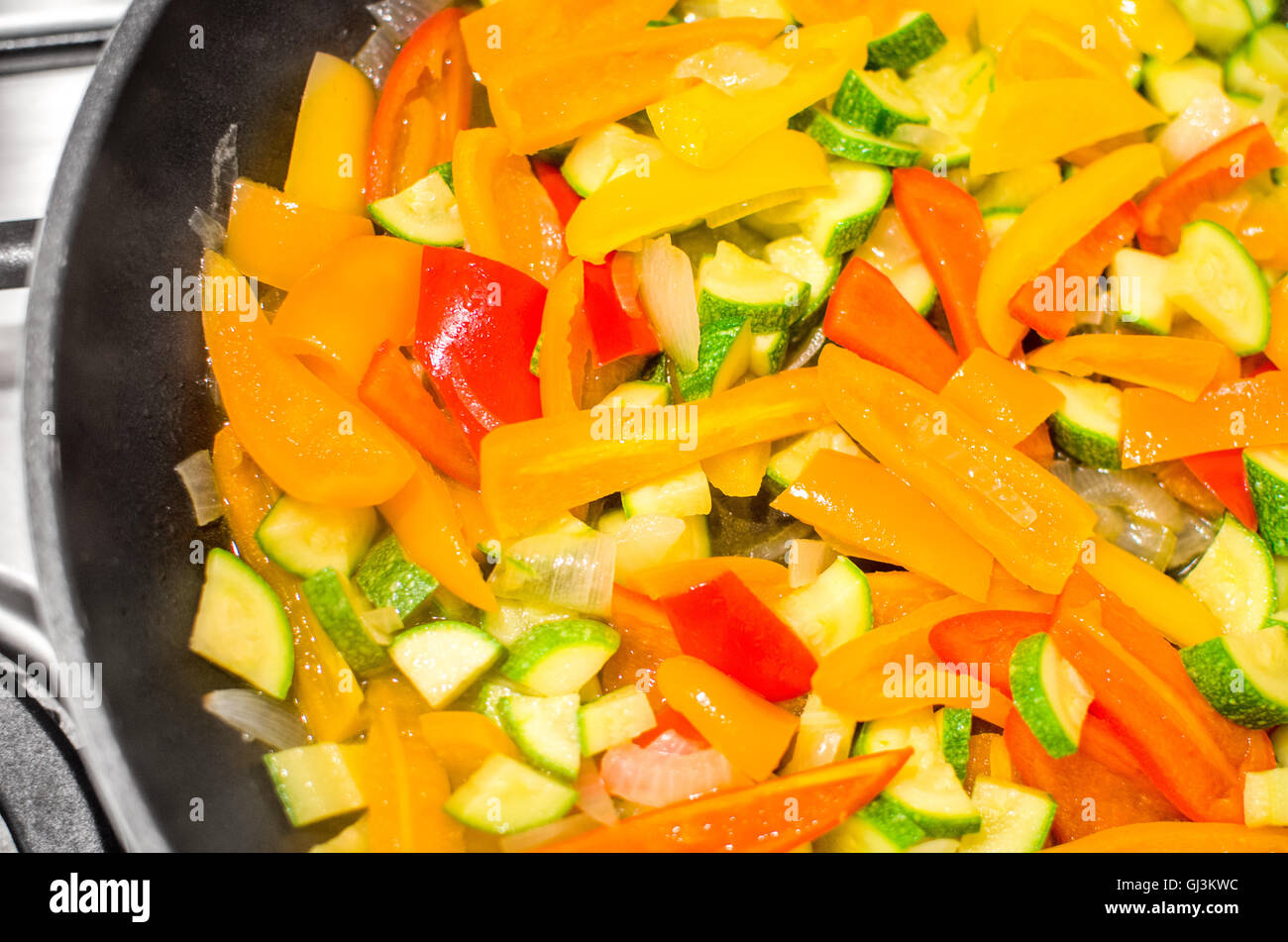 colorful sliced vegetables closeup vegan recipes Stock Photo