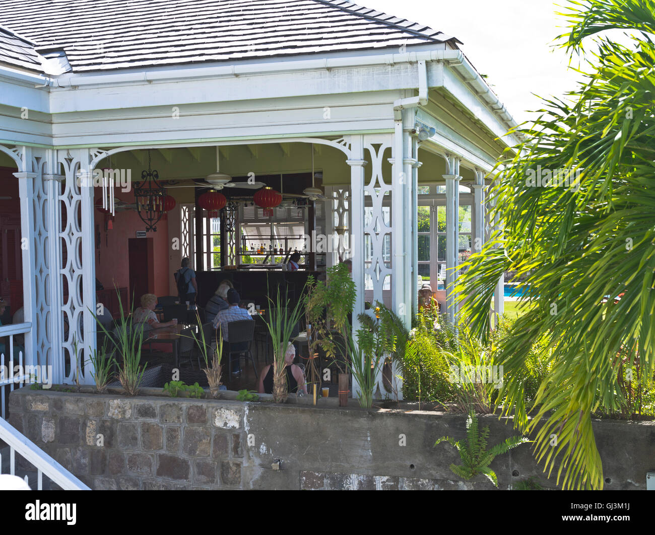 dh Fairview Great House ST KITTS CARIBBEAN Old colonial house tourist bar Stock Photo