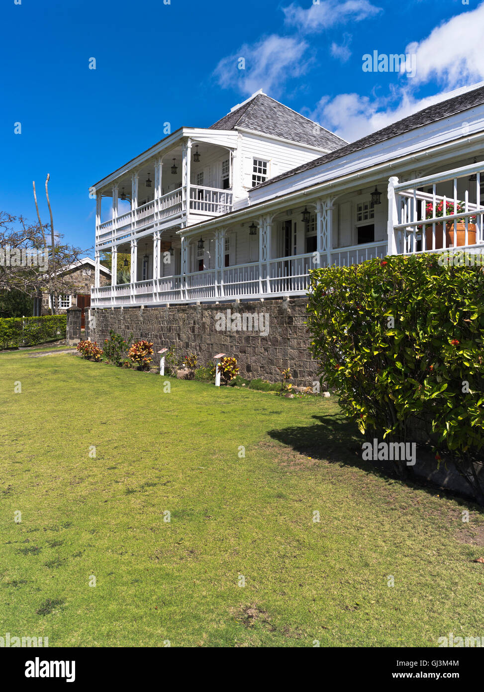 dh fairview great house ST KITTS CARIBBEAN Old colonial house museum Nelsons garden Stock Photo