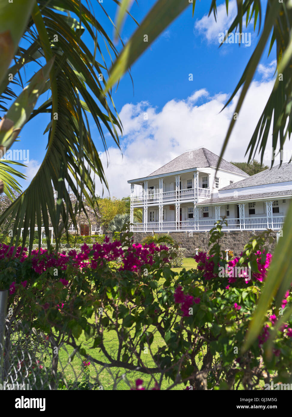 dh Fairview Great House ST KITTS CARIBBEAN Old colonial house gardens museum Nelsons garden Stock Photo
