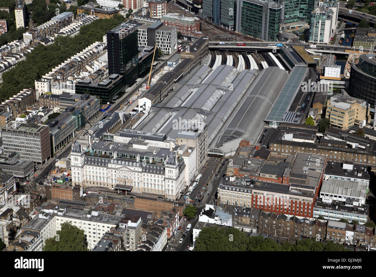 aerial view of London Paddington Station, Praed Street, W2 Stock Photo