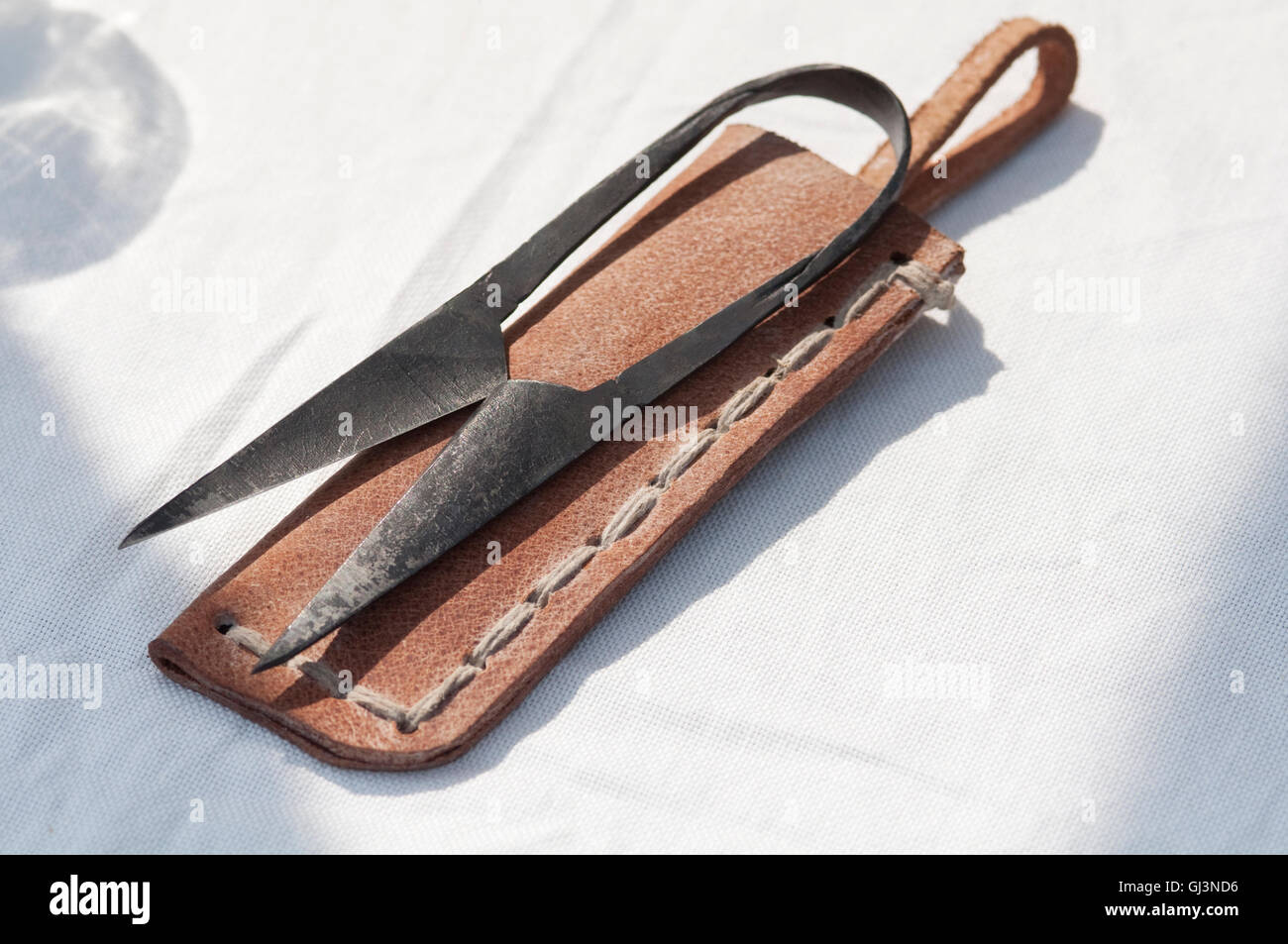 Scissors in a Medieval Fair Stock Photo Alamy