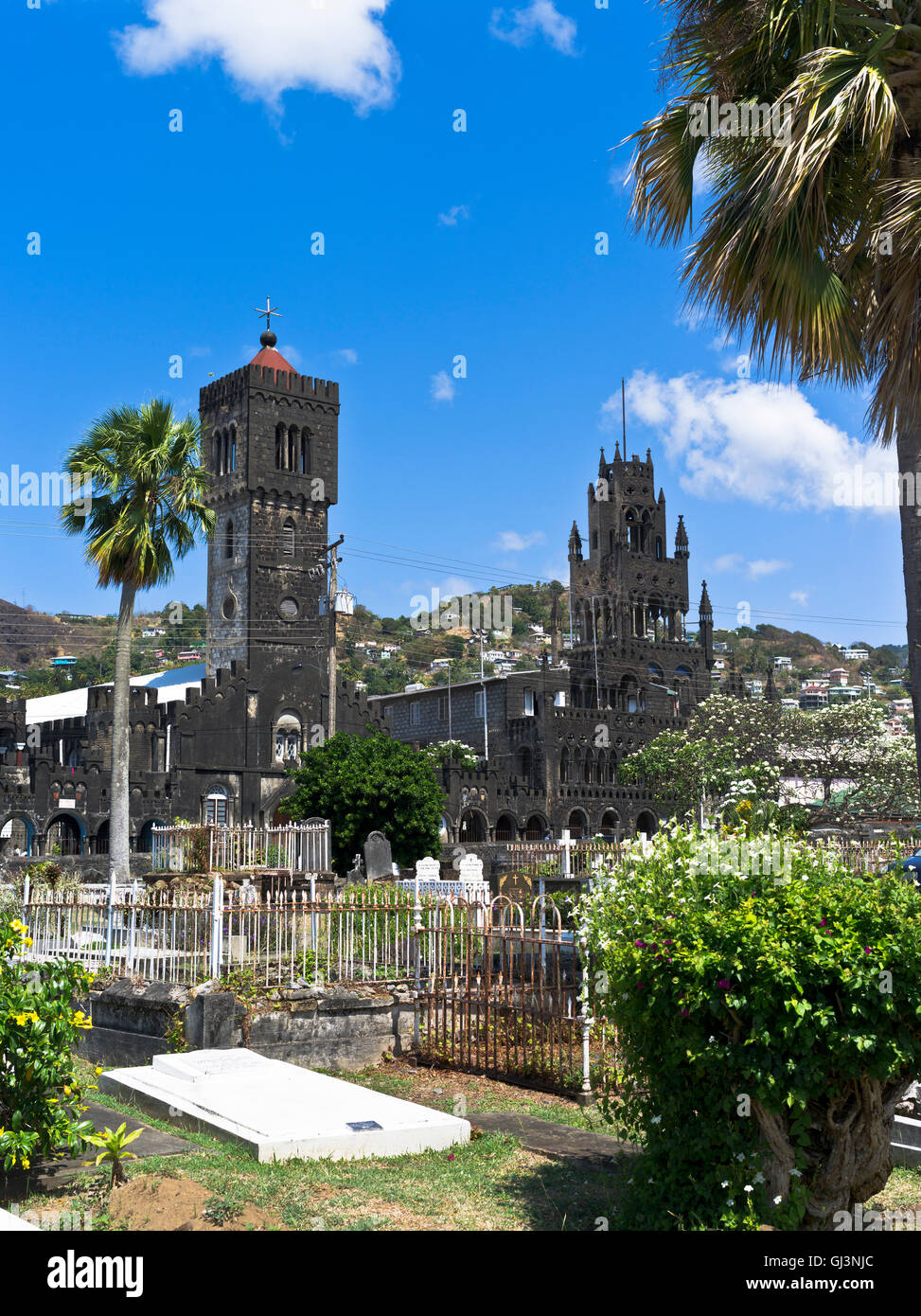 dh Kingstown ST VINCENT CARIBBEAN St Marys Catholic Cathedral  and St Georges cemetery Stock Photo