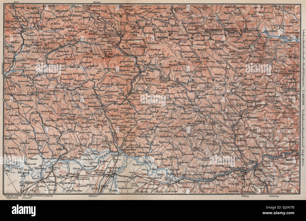 Bodenmais Zelezna Ruda 1914 map BAVARIAN/BOHEMIAN FOREST Bayrischer/Böhmerwald 