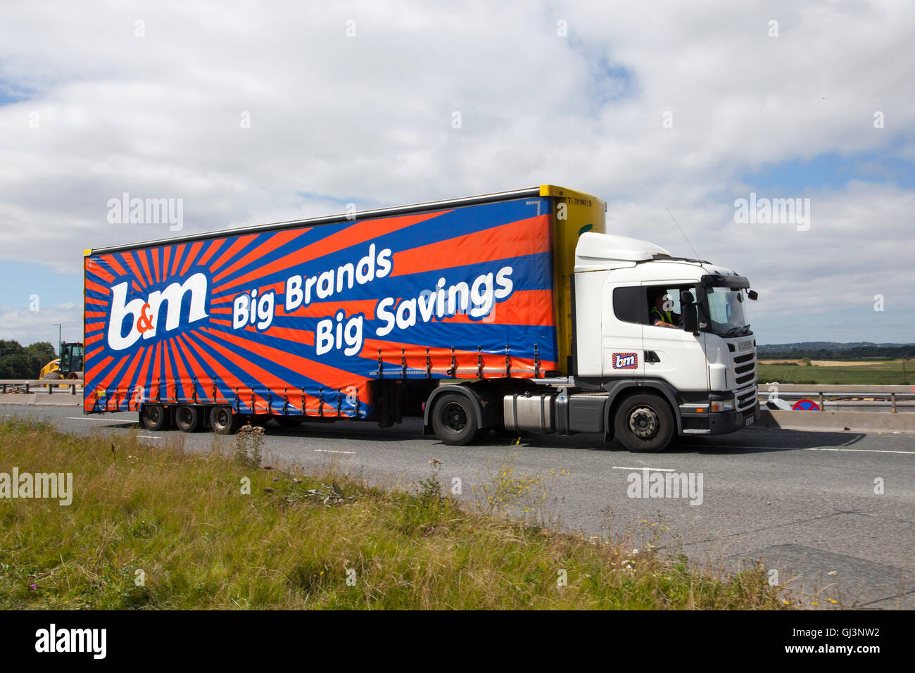 B&M Bargains, big brands savings, haulage & delivery vehicle in