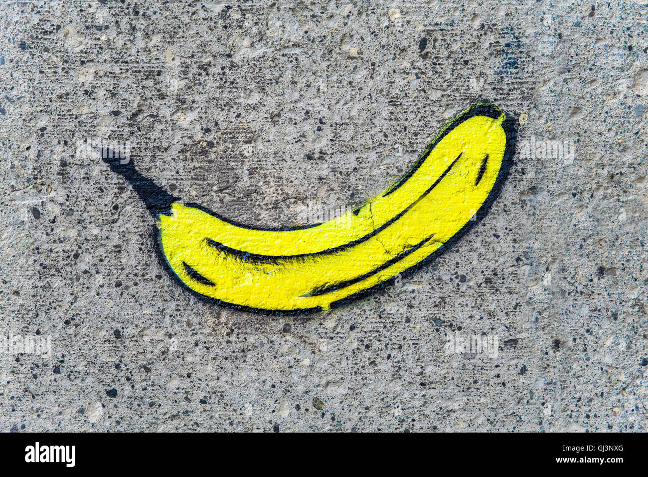 Banana on the wall Stock Photo Alamy