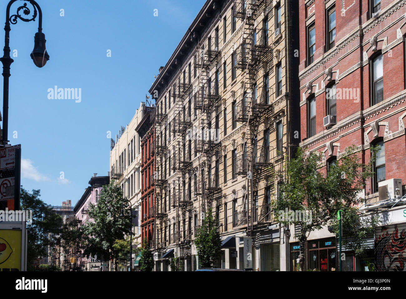 Building Facades, Orchard Street, NYC, USA Stock Photo