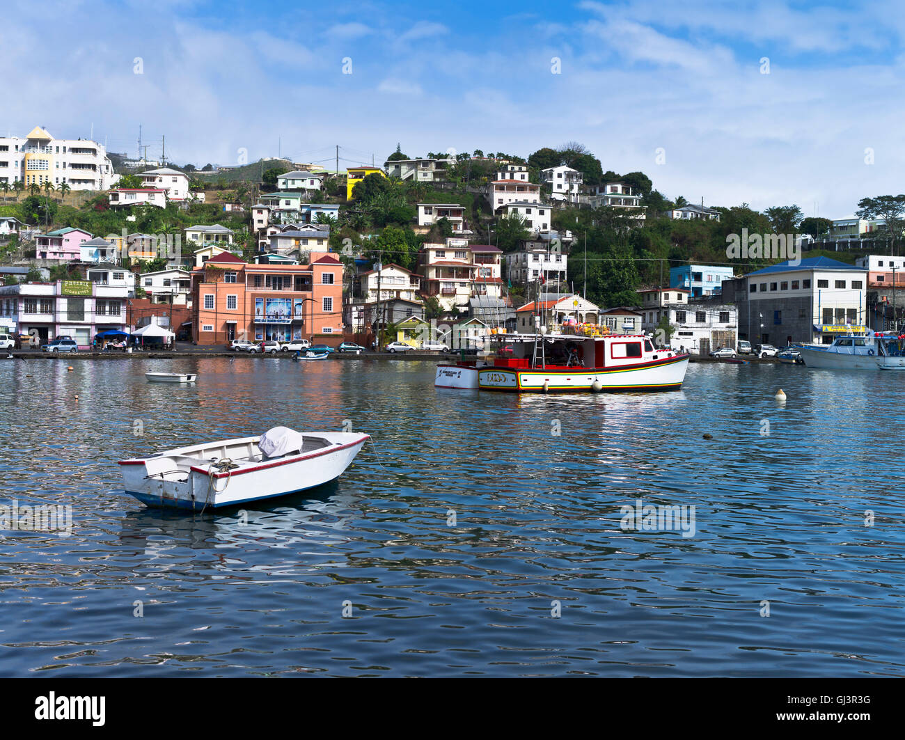 dh St George GRENADA CARIBBEAN The Carenage bay boats georges anchorage west indies anchor Stock Photo