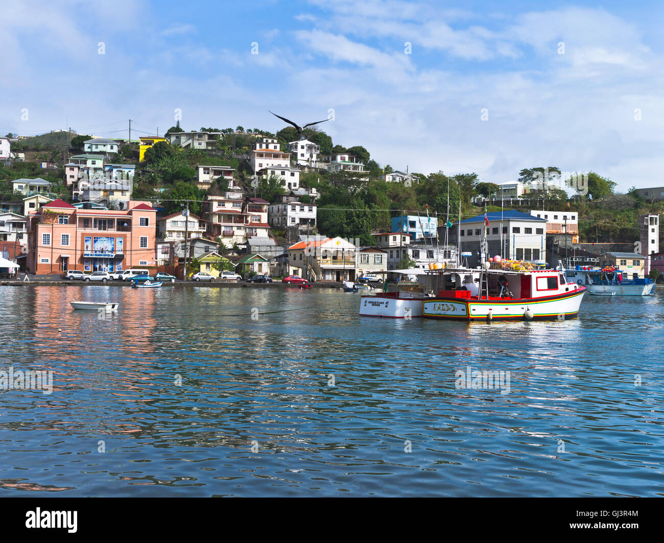 dh St George GRENADA CARIBBEAN The Carenage bay boats georges west indies anchorage Stock Photo