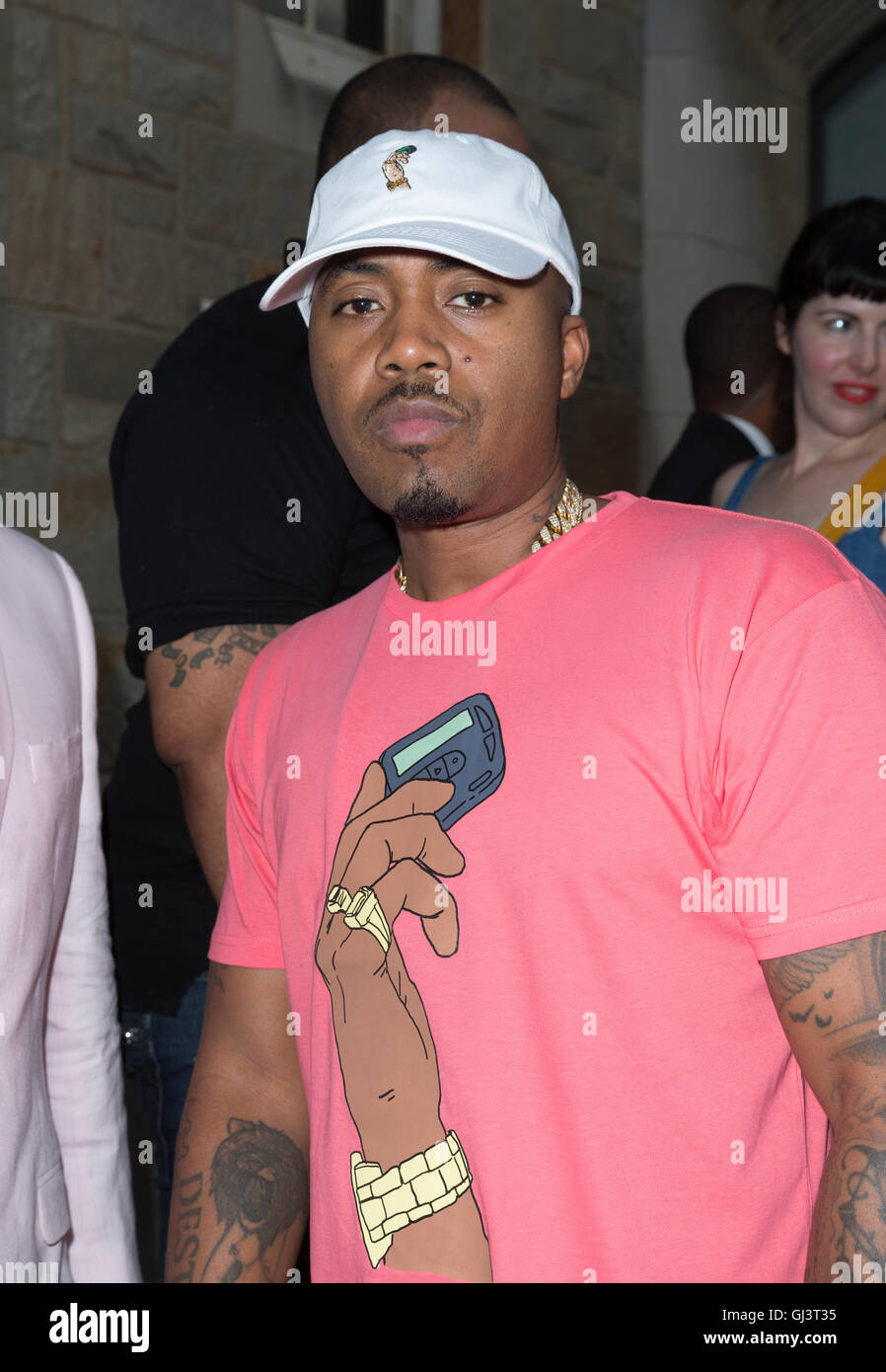 New York, United States. 11th Aug, 2016. Nas attends The Get Down Netflix original series premier at Lehman Center for performing arts in the Bronx. Credit:  Lev Radin/Pacific Press/Alamy Live News Stock Photo