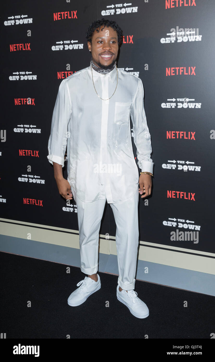 New York, United States. 11th Aug, 2016. Shameik Moore attends The Get Down Netflix original series premier at Lehman Center for performing arts in the Bronx. Credit:  Lev Radin/Pacific Press/Alamy Live News Stock Photo