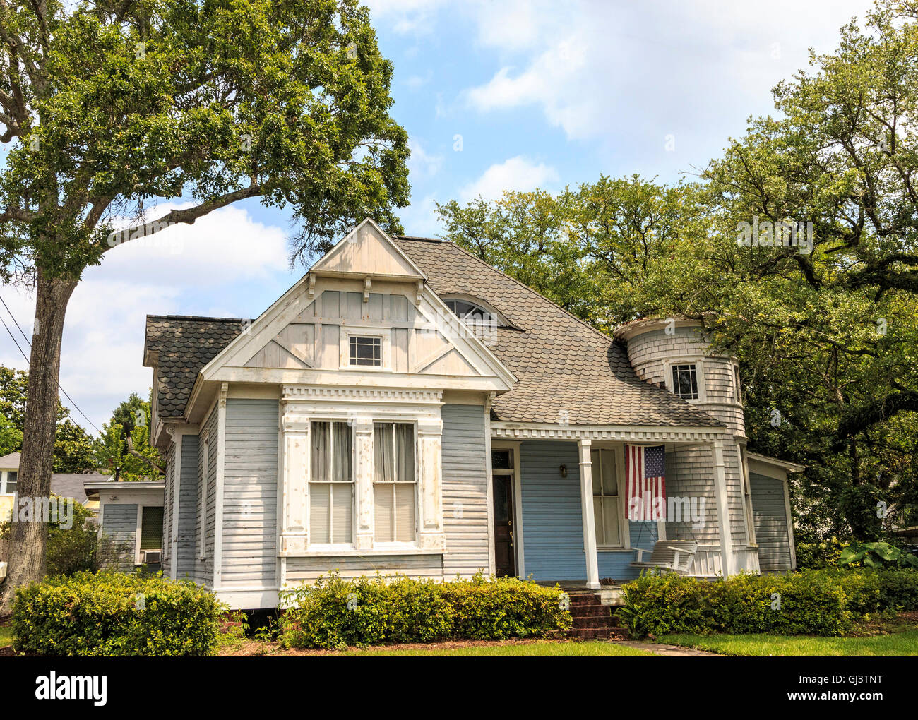 One of the historic old homes in downtown Lake Charles, Louisiana Stock