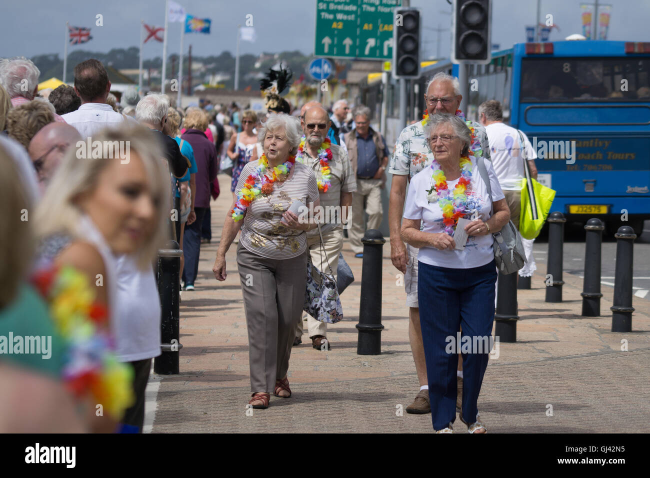 Jersey, Channel Islands, UK. 11th August, 2016. Spectators make their