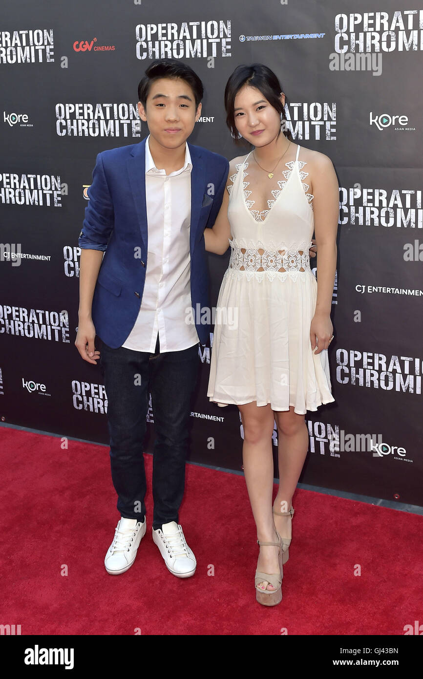 Los Angeles, USA. 10th Aug, 2016. Lance Lim and Megan Lee at a Special Screening of the movie 'Operation Chromite' in Los Angels, 10.08.2016 | Verwendung weltweit © dpa/Alamy Live News Stock Photo