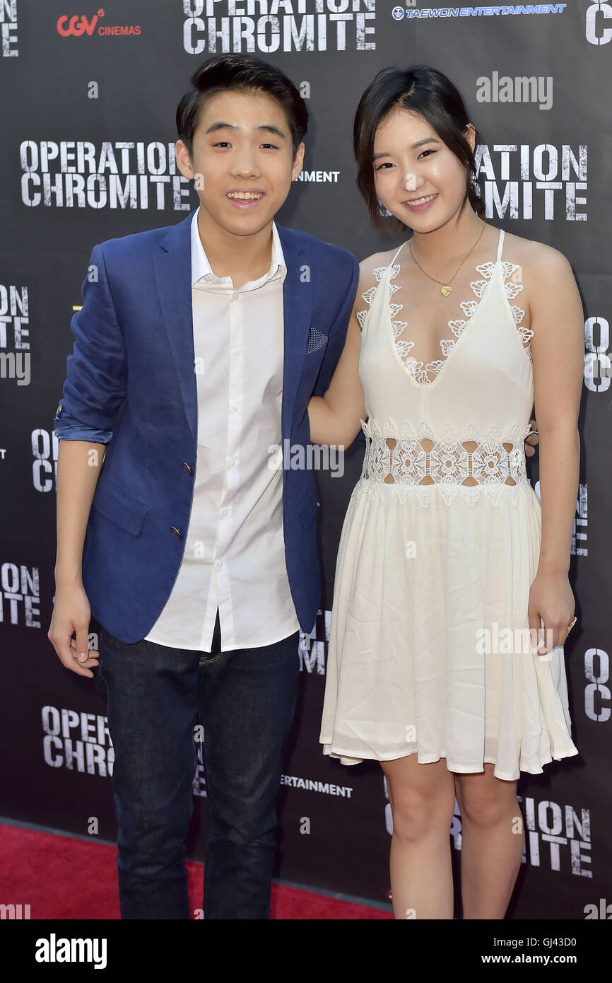 Los Angeles, USA. 10th Aug, 2016. Lance Lim and Megan Lee at a Special Screening of the movie 'Operation Chromite' in Los Angels, 10.08.2016 | Verwendung weltweit © dpa/Alamy Live News Stock Photo