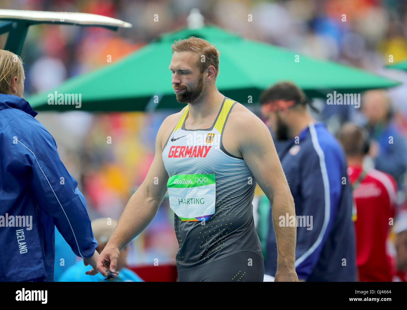 Rio de Janeiro, Brazil. 12th Aug, 2016. Robert Harting of Germany competes in the Men's Discus