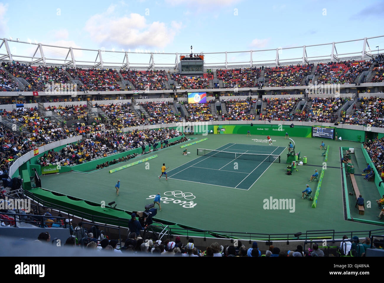 Rio de Janeiro, Brazil. 12th Aug, 2016. General view of the Olympic Tennis  Centre during the