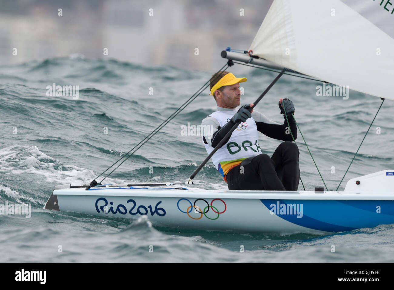 Rio de Janeiro, Brazil. 12th August, 2016. Robert SCHEIDT (BRA) in the men&#39aser catecategory during the candle Rio Olympics 2016 held at Marina da Glória, in Guanabara BayT AVAILABLE BLE FOR LICENSING IN CHINA (Photo: Celso Pupo/Fotoarena) Stock Photo