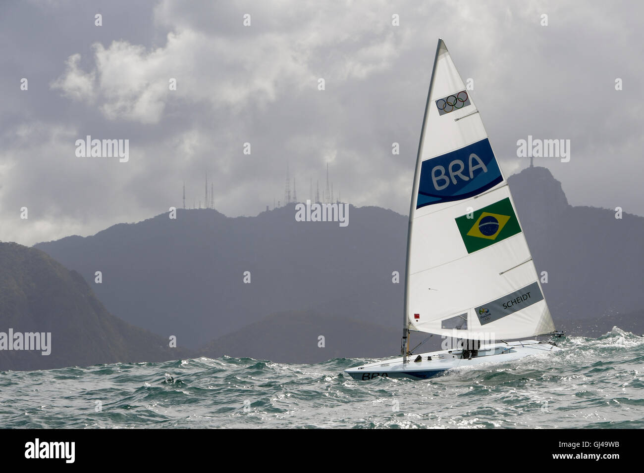 Rio de Janeiro, Brazil. 12th August, 2016. Robert SCHEIDT the male Laser category during the candle Rio Olympics 2016 held at Marina da Glória, in Guanabara Bay. Credit:  Foto Arena LTDA/Alamy Live News Stock Photo