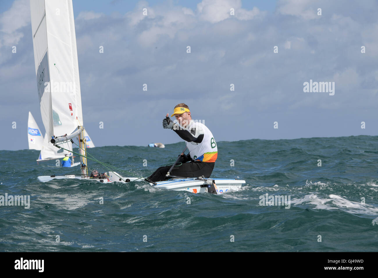Rio de Janeiro, Brazil. 12th August, 2016. Robert SCHEIDT the male Laser category during the candle Rio Olympics 2016 held at Marina da Glória, in Guanabara Bay. Credit:  Foto Arena LTDA/Alamy Live News Stock Photo