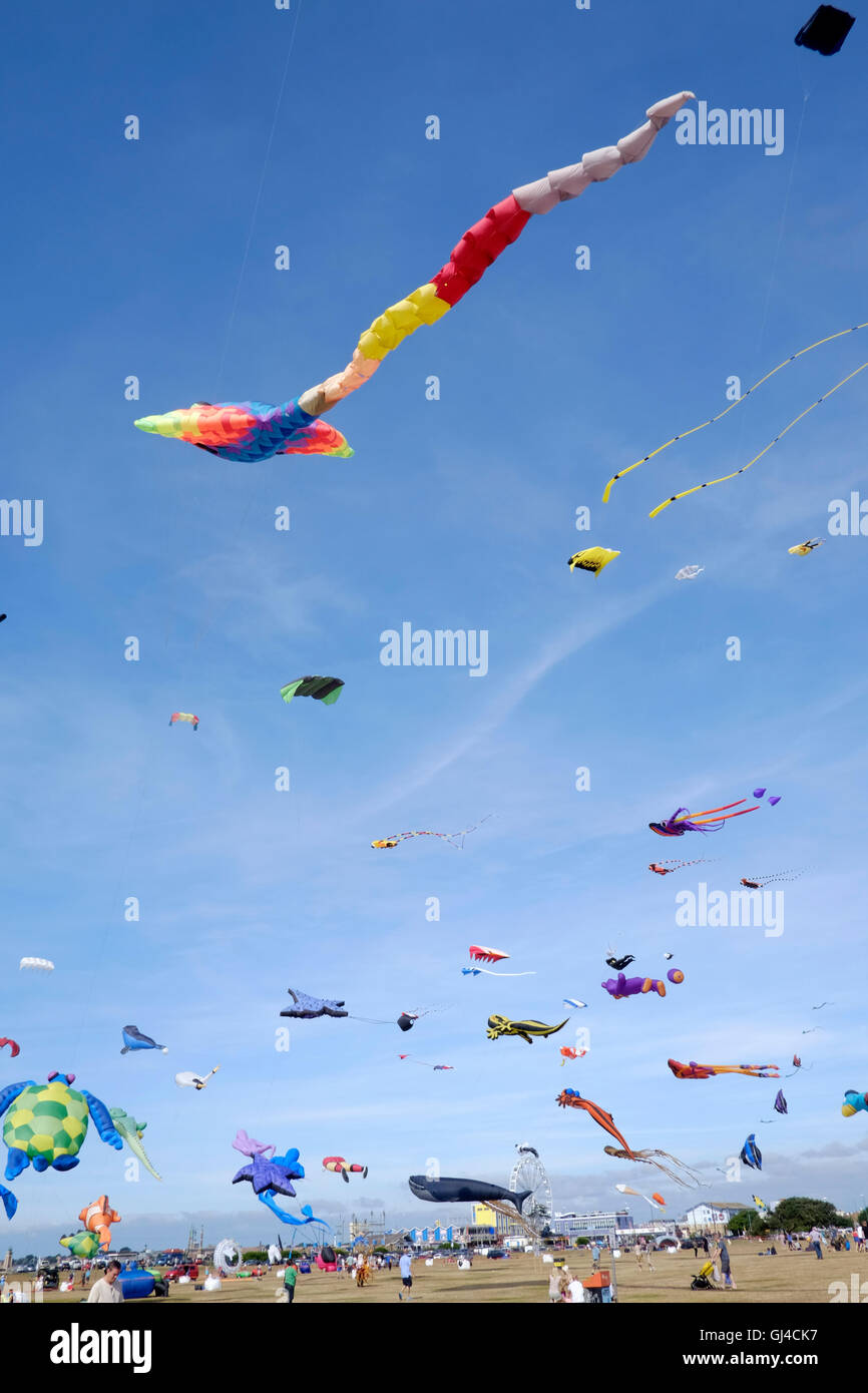 kites flying at the 25th international kite festival southsea england