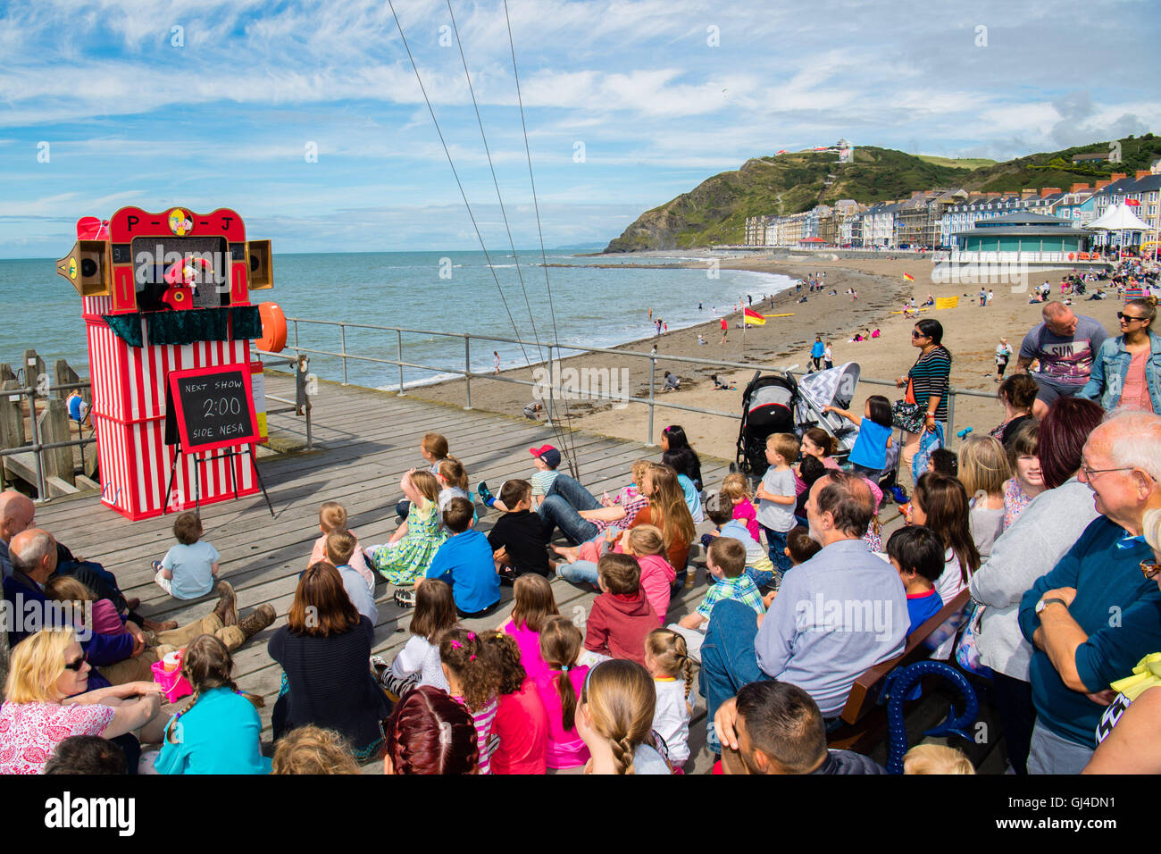 Aberystwyth Wales UK, Saturday 13 August 2016 UK Weather Families and