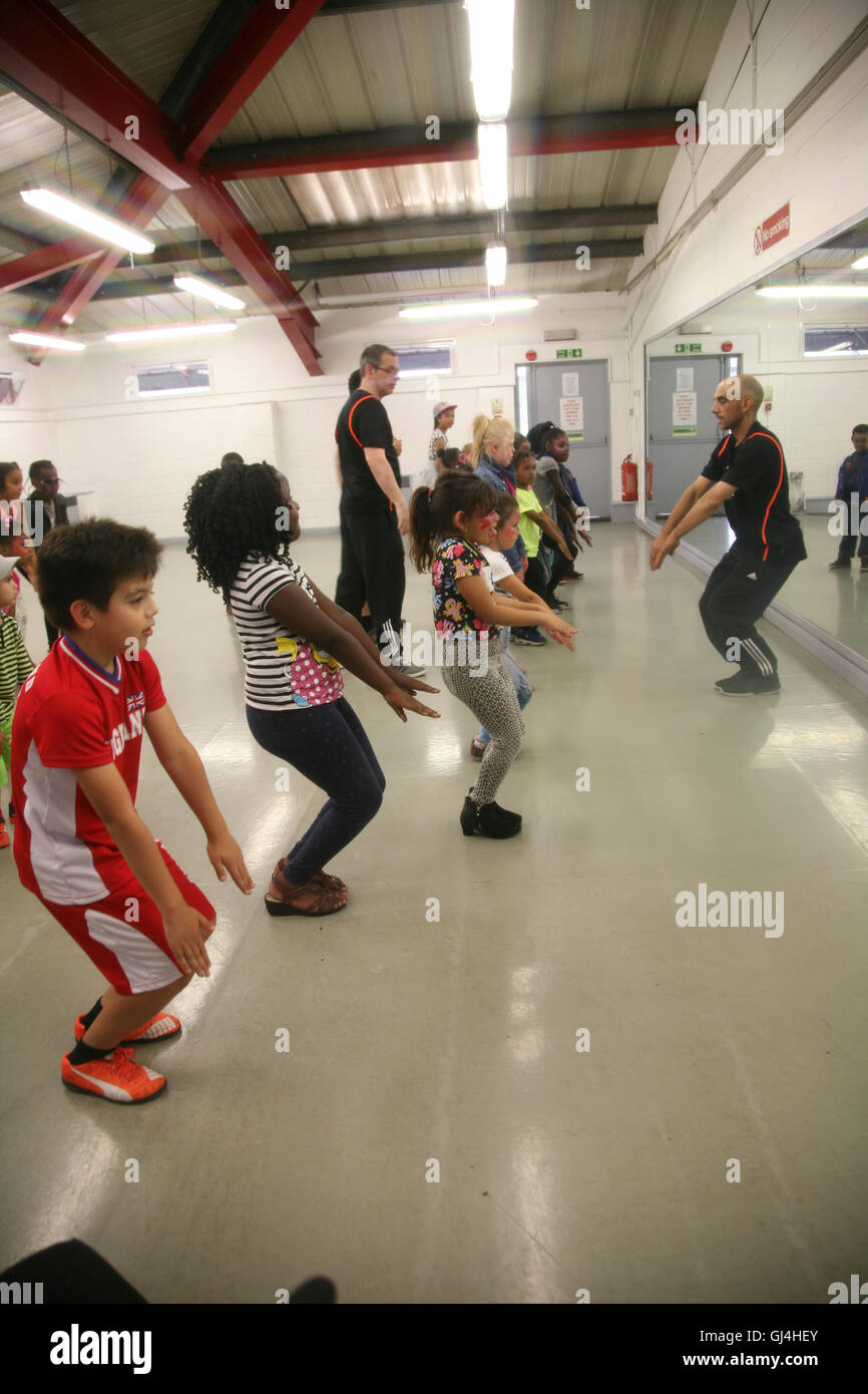 Community Impact Haringey, Chestnut Community Centre, Children's keep fit during summer holidays. Stock Photo