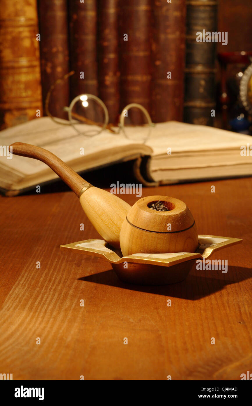 Vintage Tobacco Pipe Stock Photo