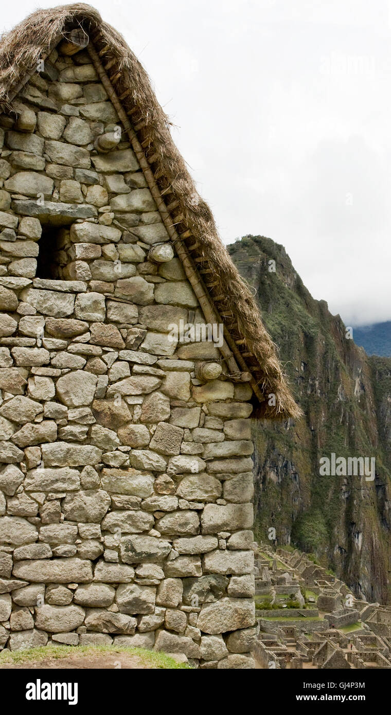 Guard house in Machu Picchu Peru Stock Photo - Alamy
