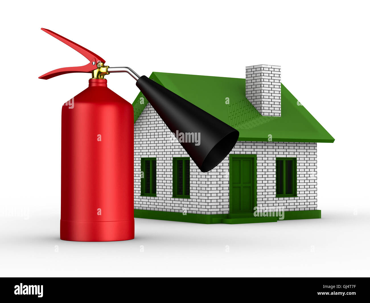 Fireprevention protection of house. Isolated 3D image Stock Photo Alamy