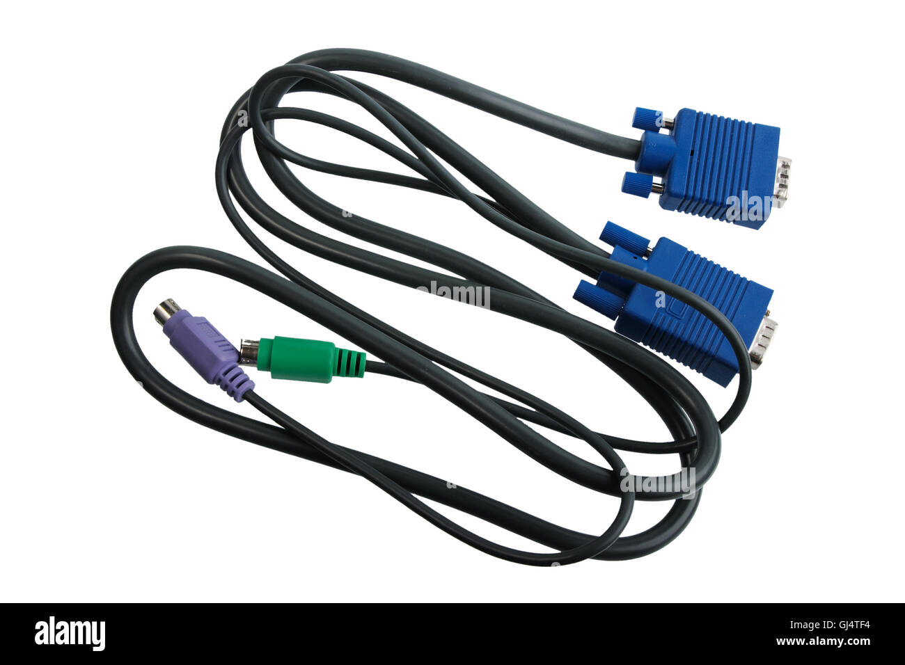 Cable for monitor commutation. Stock Photo