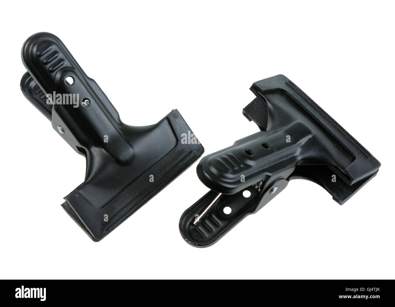 Group of two black big clips Stock Photo Alamy