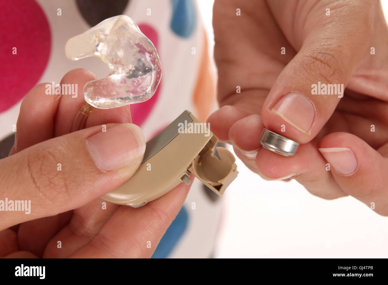 hearing aid and battery Stock Photo Alamy
