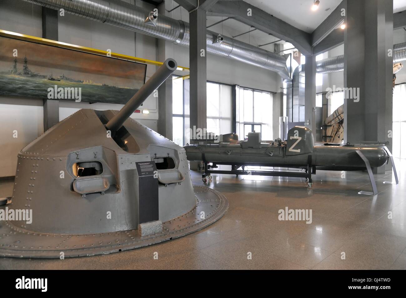 Milan (Italy), National Museum of Science and Technology Leonardo Da Vinci; naval section; Italian Navy equipments of W War II Stock Photo
