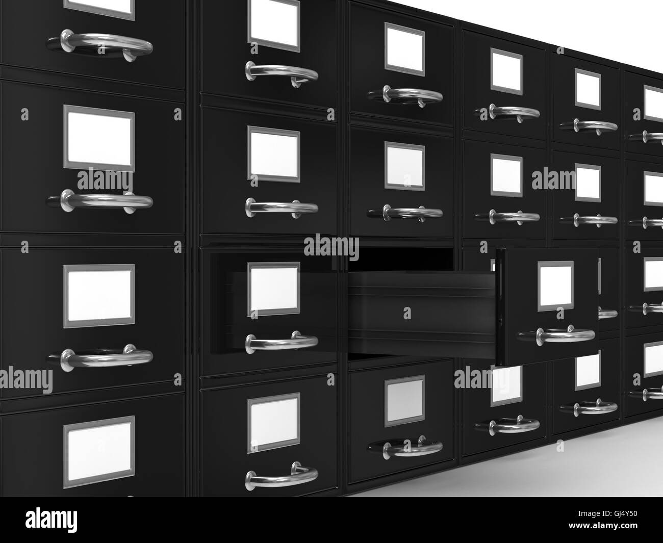 Filing cabinet on white. Isolated 3D image Stock Photo - Alamy