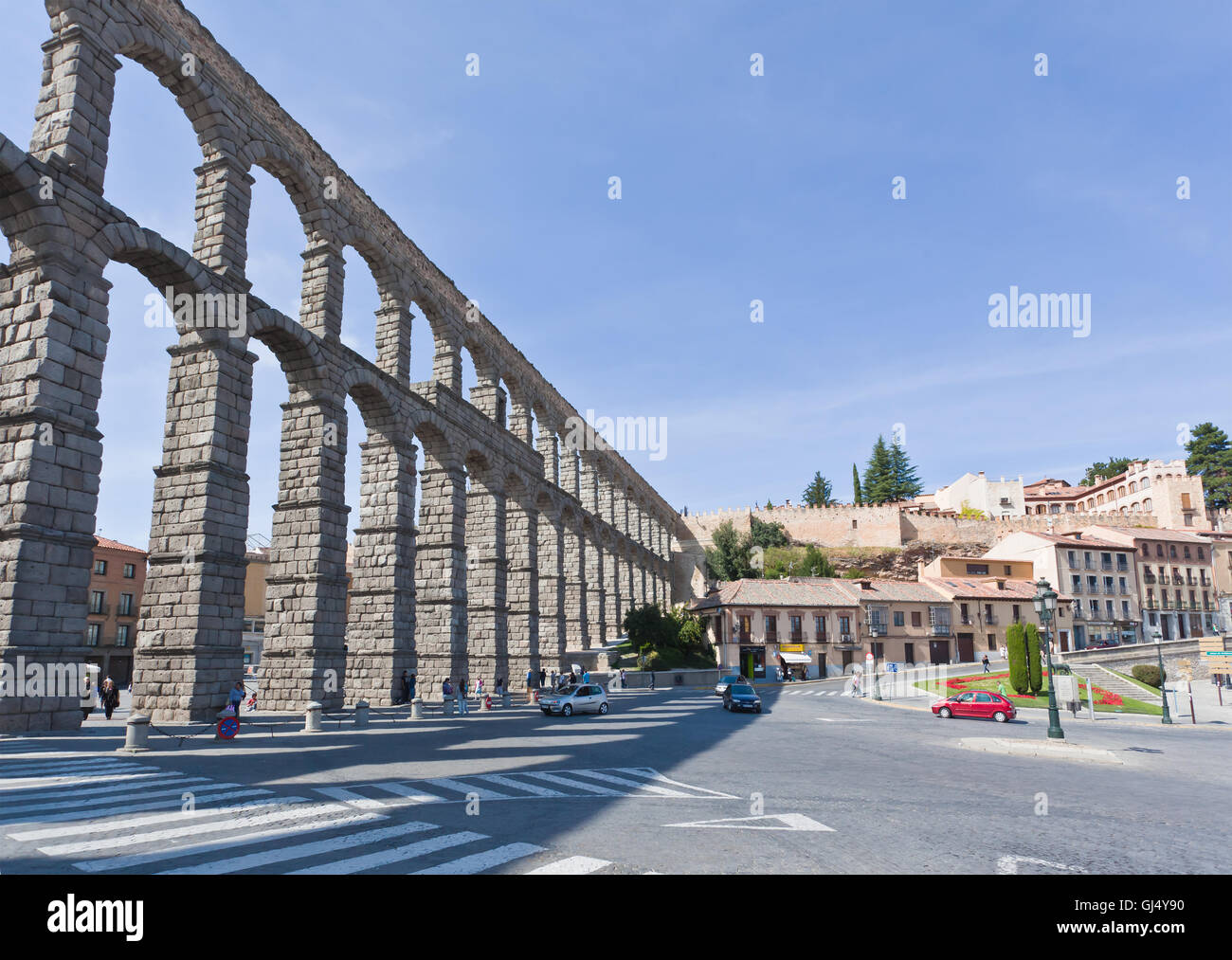 The ancient aqueduct in Segovia Stock Photo - Alamy
