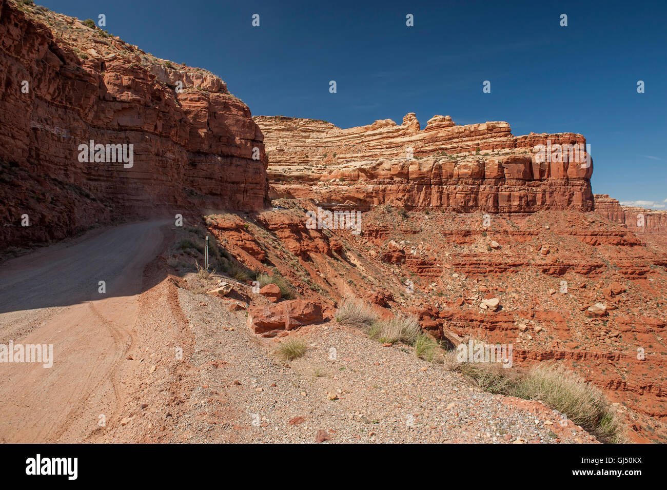 A portion of the Moki Dugway as it makes its way up to the top of Cedar