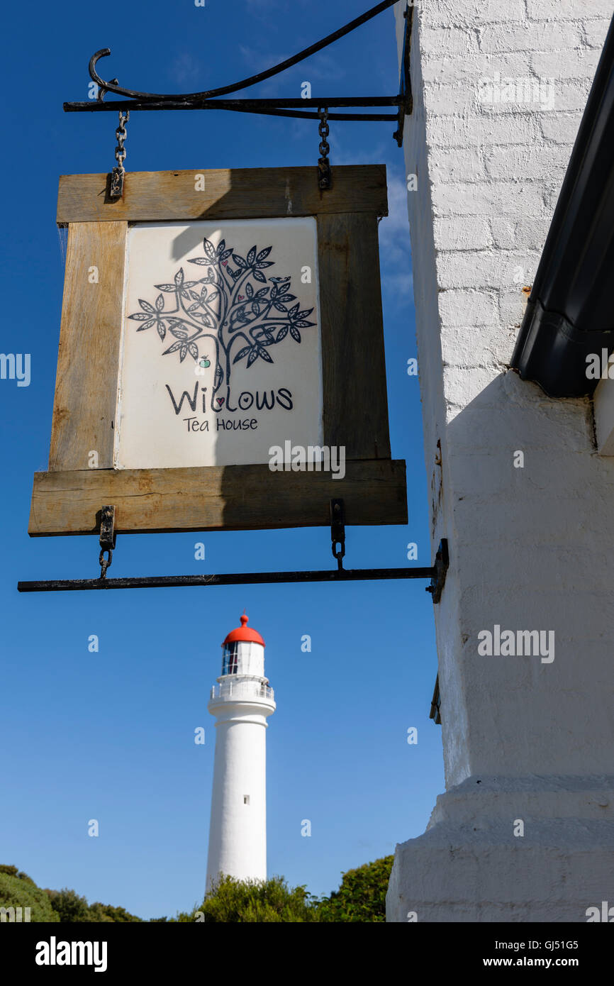 The Willows Tea House by Split Point Lighthouse along the Great Ocean Road. Stock Photo