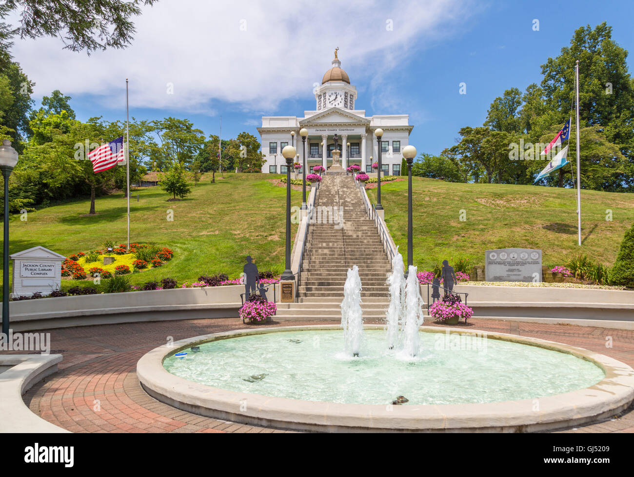 Jackson County Courthouse stands at the end of Main Street in Sylva