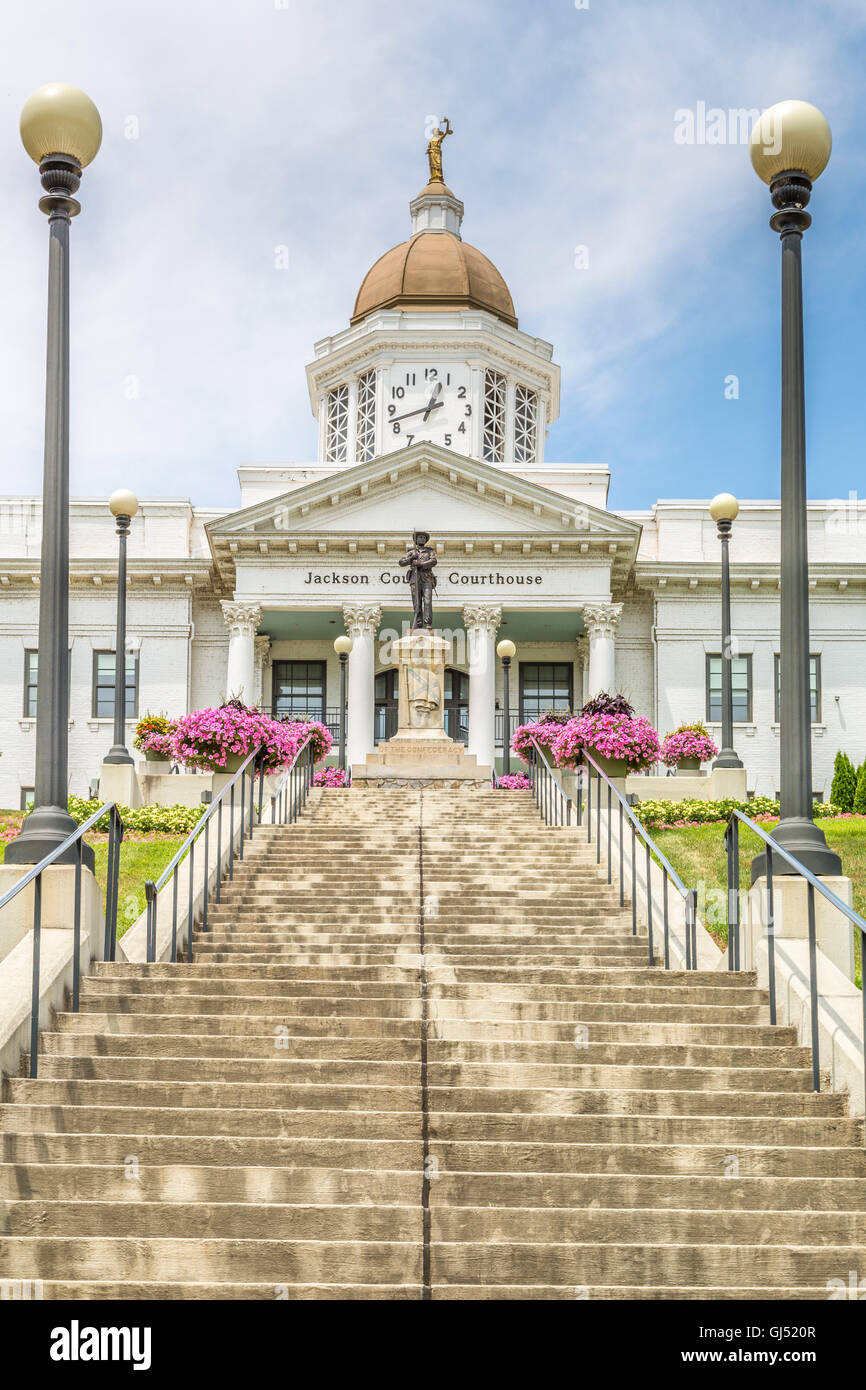 Jackson County Courthouse stands at the end of Main Street in Sylva