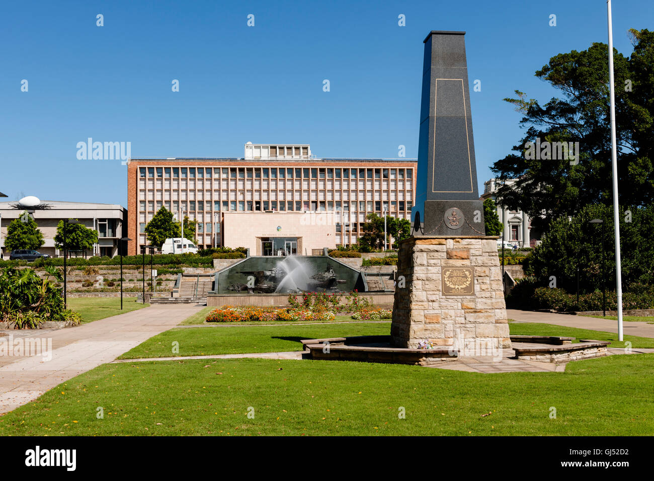 Civic Park Memorial in Newcastle, Australia. Stock Photo