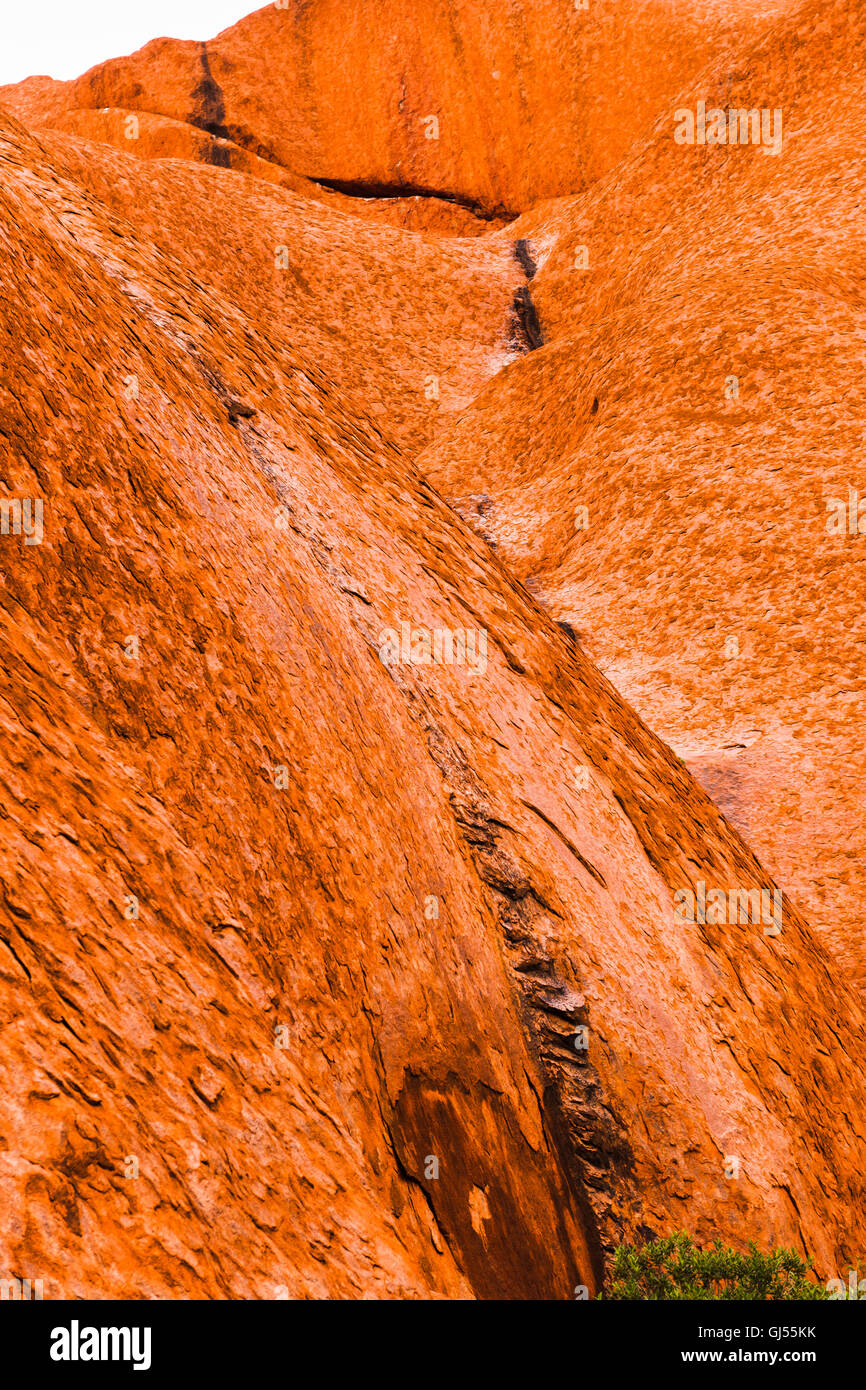 Detail view of Uluru in the Uluru-Kata Tjuta National Park. Stock Photo