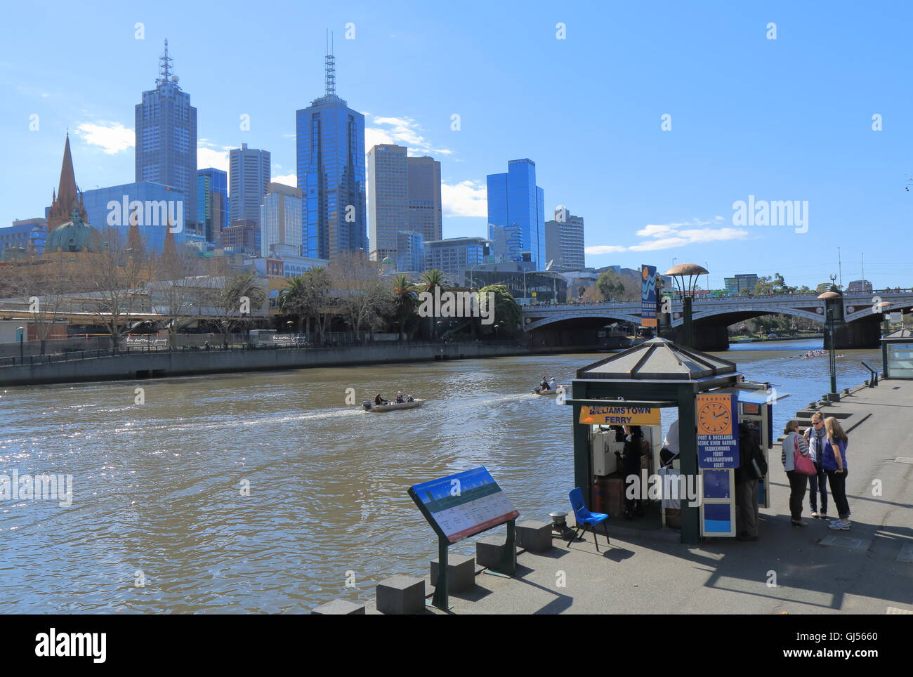 Melbourne skyline and Yarra river in Melbourne Australia. Stock Photo