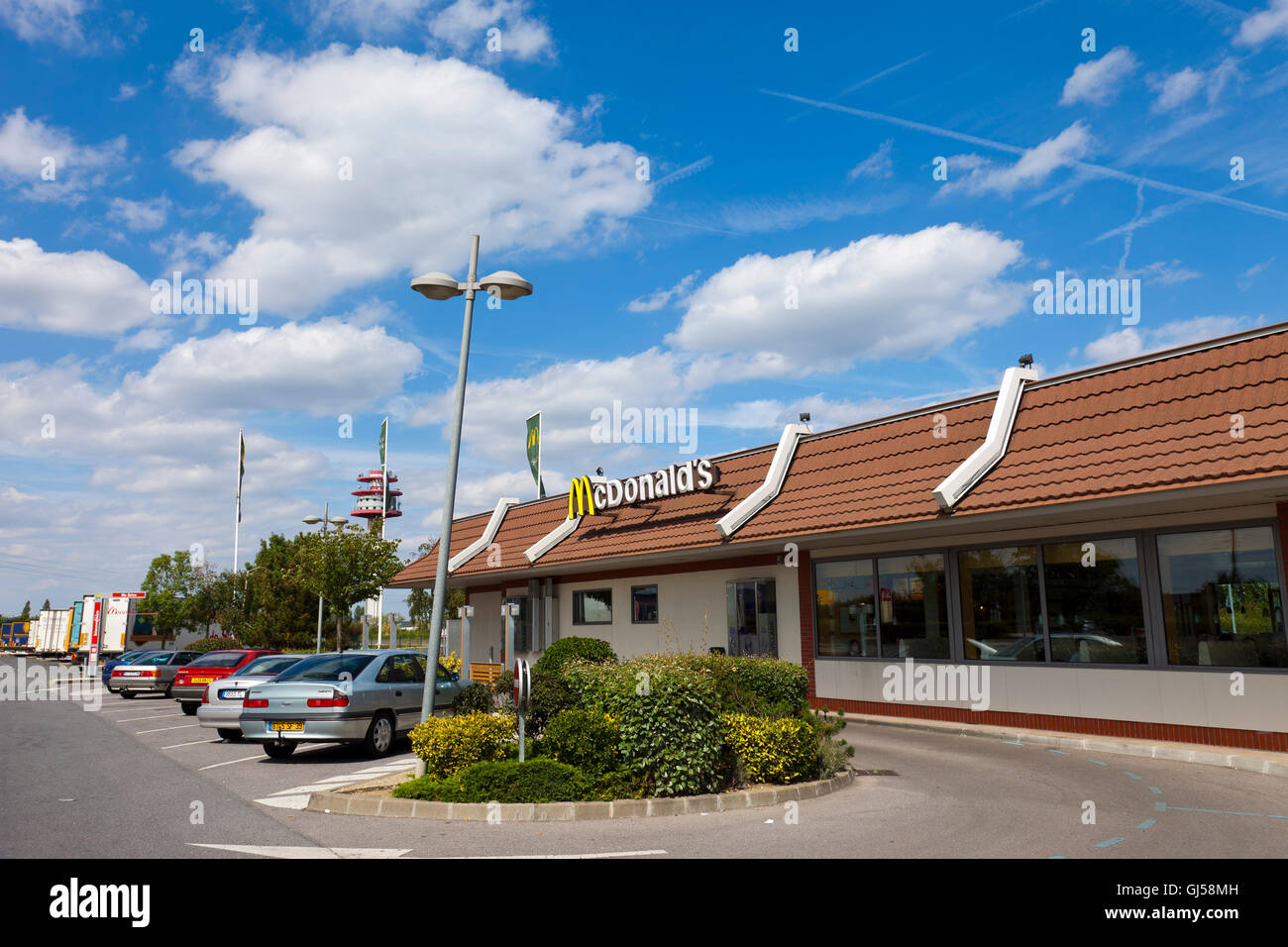 French highway rest area Stock Photo