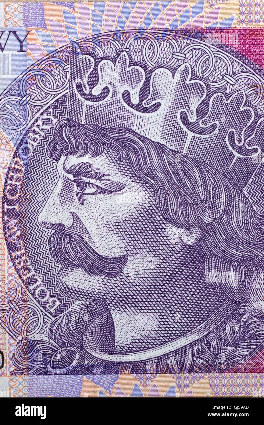 Boleslaw the Brave - Polish king for twenty zloty banknote Stock Photo