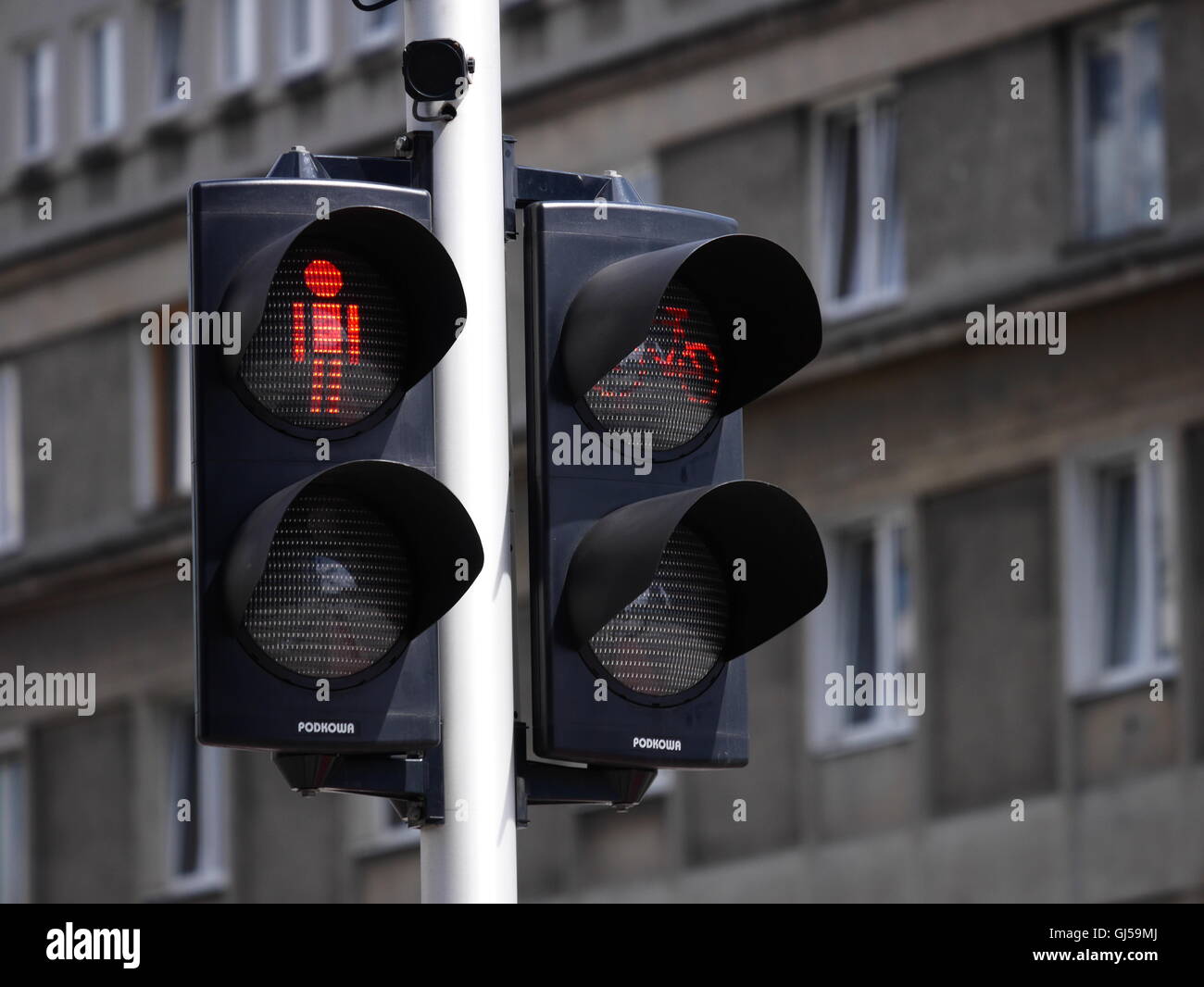 Red street lights Stock Photo Alamy