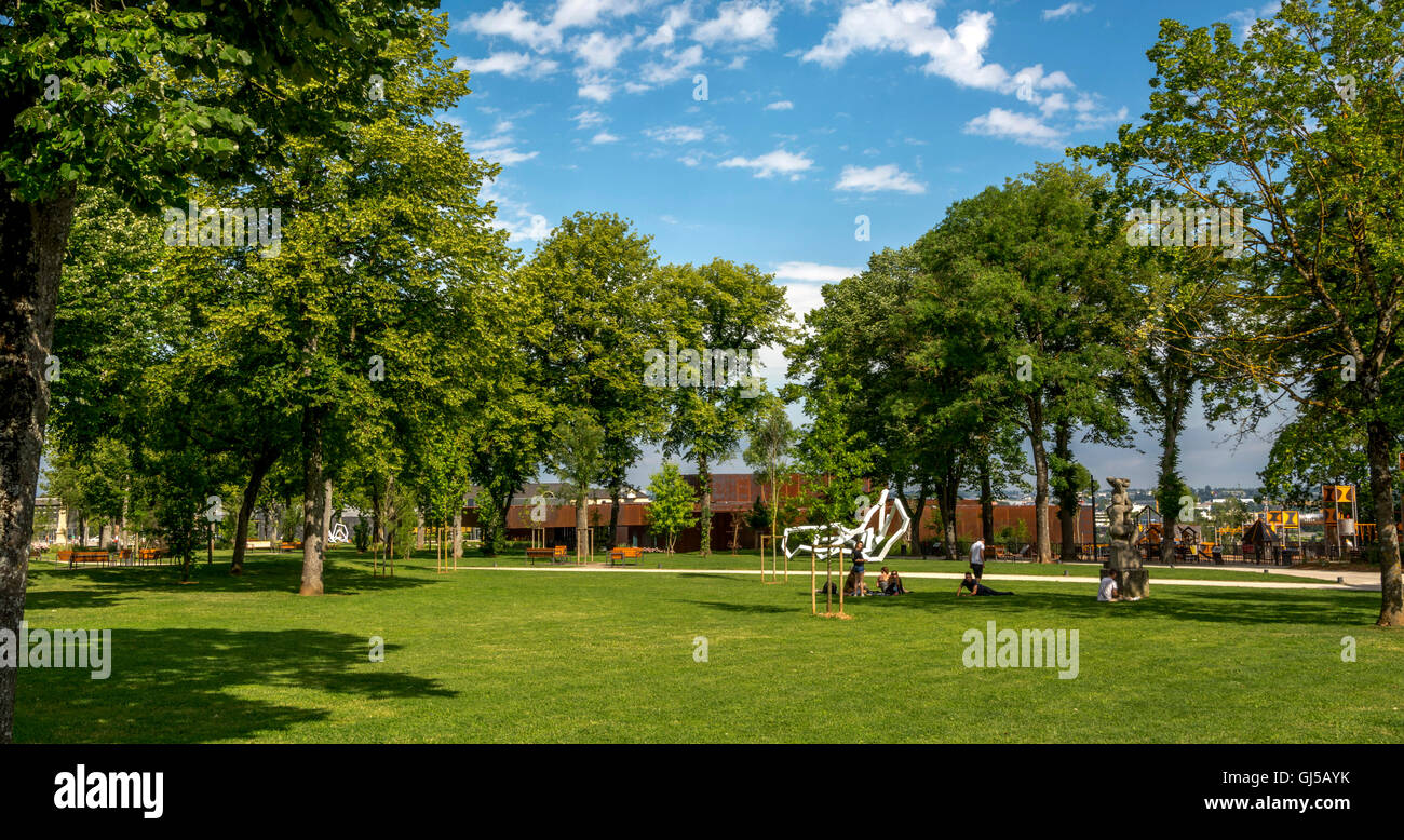 Rodez. Aveyron. Garden foirail and museum Pierre Soulages. France Stock Photo